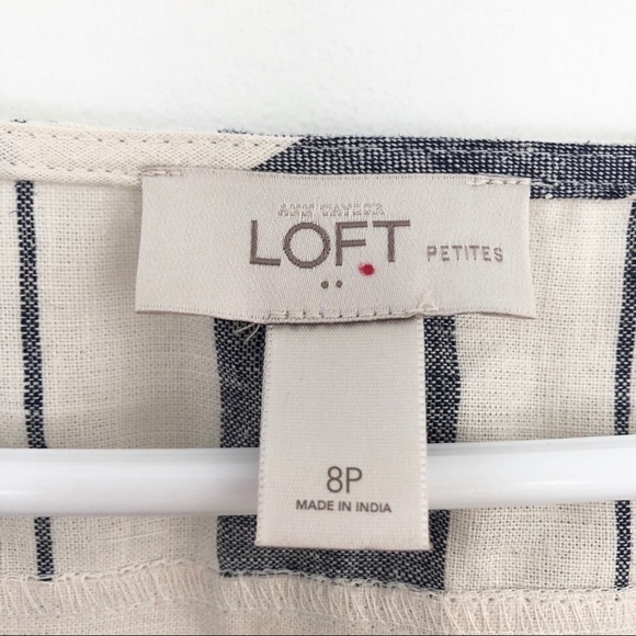 LOFT Petite Open Back Stripe Dress  Size 8 - Picture 4 of 4